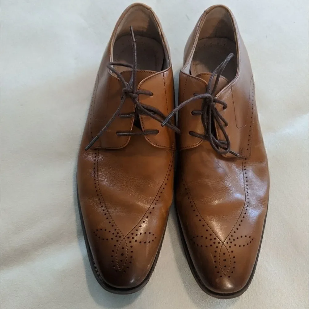 Stacy Adams Ballard Plain Toe Oxford in Tan sz 10